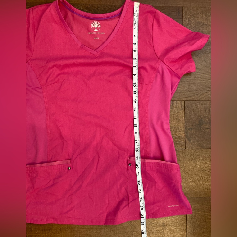 Healing Hands Purple Label Juliet Top & Tori Pants Scrub Set Pink Size Large - Picture 8 of 16